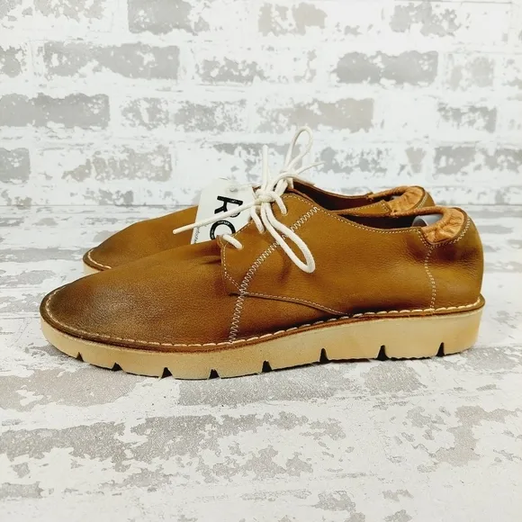 New Roan By Bed Stu Brown Leather Lace Up Sneaker Shoes K876
