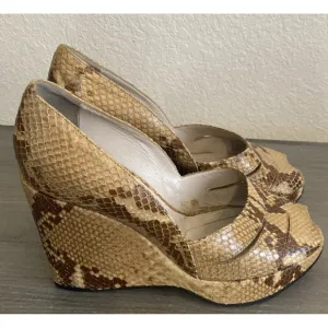 NEW Robert Clergerie Platform  Snakeskin Shoes US 8 1/2 France