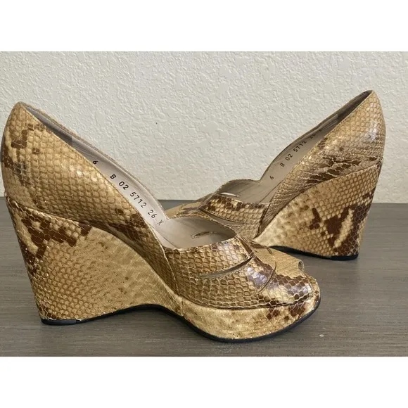 NEW Robert Clergerie Platform  Snakeskin Shoes US 8 1/2 France