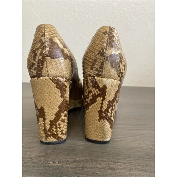 NEW Robert Clergerie Platform  Snakeskin Shoes US 8 1/2 France