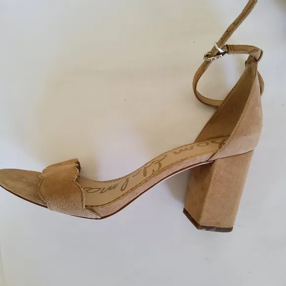 New Sam Edelman Suede Leather Ankle Strap Block Heel Sandals Size 11