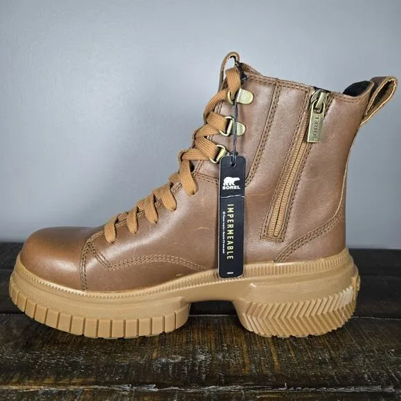 NEW Sorel Out 'N About ONA AVE Womens Size 7.5 Waterproof Leather Boots Brown