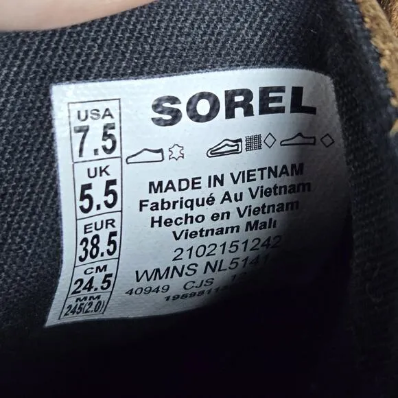 NEW Sorel Out 'N About ONA AVE Womens Size 7.5 Waterproof Leather Boots Brown