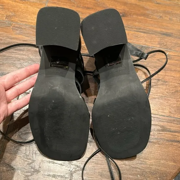 NEW! Steve Madden Black Leather Cherri Strappy Sandal - Size 6
