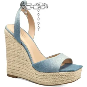 NEW‎ Thalia Sodi Caden Chain Wedges Espadrilles in Denim Ombre Fabric, Size 8.5