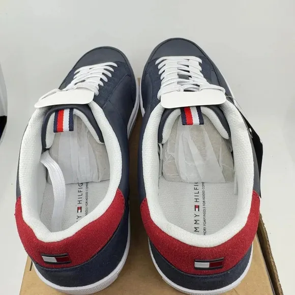 NEW Tommy Hilfiger Broham Sneaker Shoes Lace-Up Dark Blue Red White Size 12M