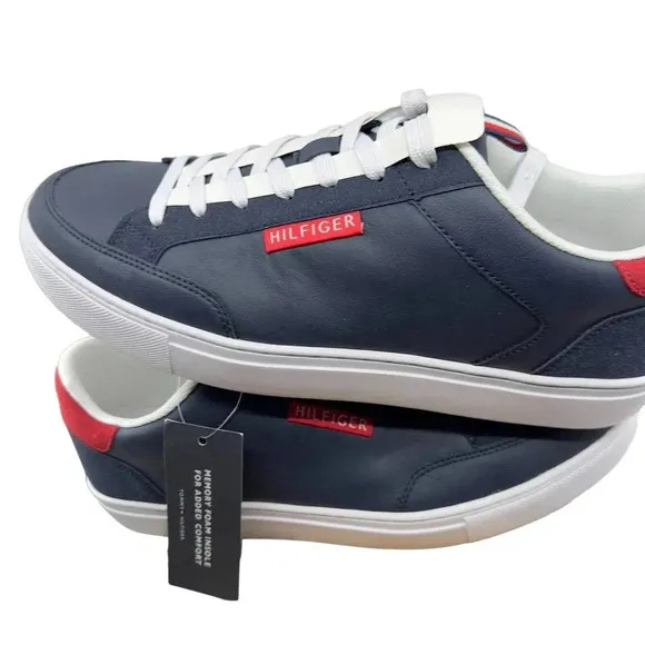 NEW Tommy Hilfiger Broham Sneaker Shoes Lace-Up Dark Blue Red White Size 12M