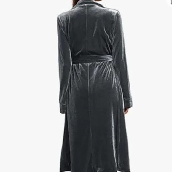 NEW Velvet Open Front Cardigan Coat With Belt