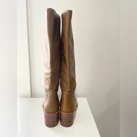New Vince Fabian Leather knee high boots, sz 8, Gingernut color