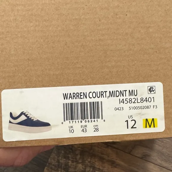 NEW Vince Warren Court Leather Sneakers Blue Platform Fashion Shoes Womens 12 M