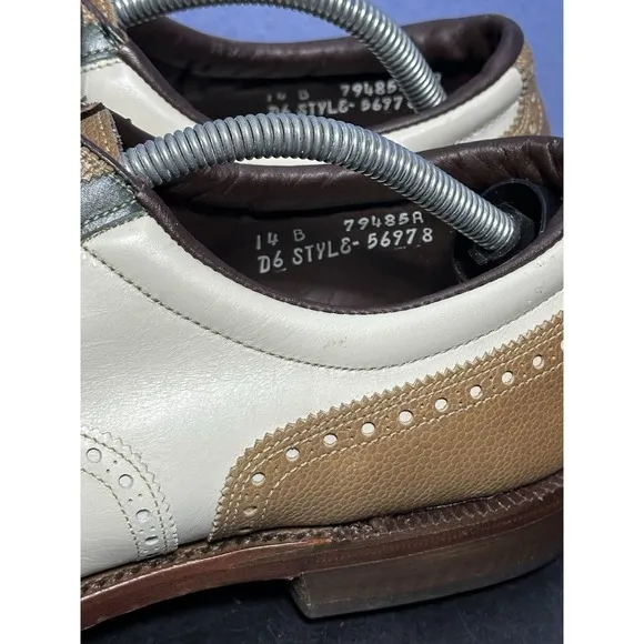 NEW Vintage Footjoy Classics Mens Golf Shoes Style 56978 WH/TAN/GREEN 14B