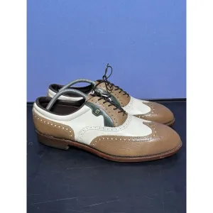 NEW Vintage Footjoy Classics Mens Golf Shoes Style 56978 WH/TAN/GREEN 14B