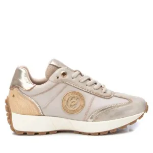 NEW XTI women's leather trainers sneakers in beige