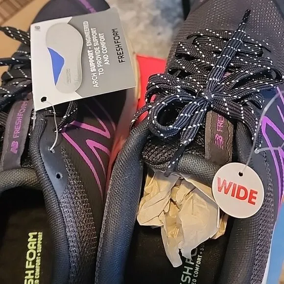 New Balance Fresh Foam  Trail Running  size 10Wide  Black &amp; Purple Sneakers NWT
