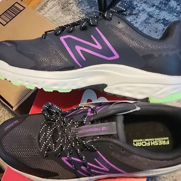 New Balance Fresh Foam  Trail Running  size 10Wide  Black &amp; Purple Sneakers NWT