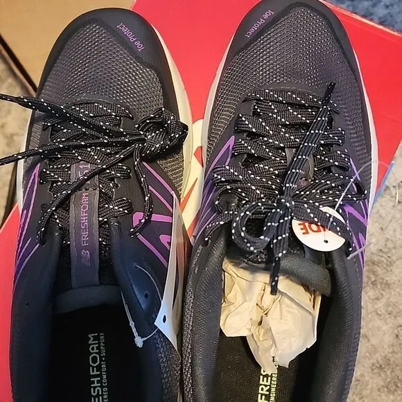 New Balance Fresh Foam  Trail Running  size 10Wide  Black &amp; Purple Sneakers NWT