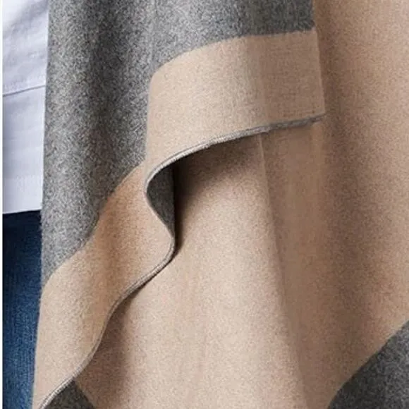 New Luxe Reversible Wrap Shawl Poncho Cardigan