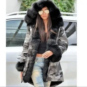 NEW Thicken Fur Hooded Parka Coat NEW