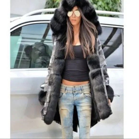 NEW Thicken Fur Hooded Parka Coat NEW