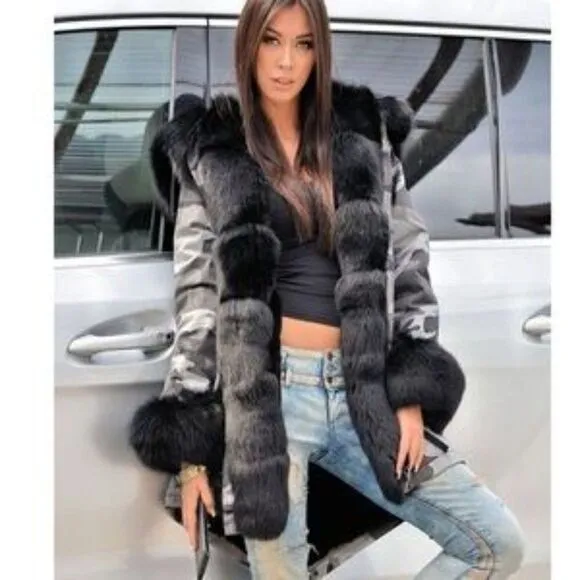 NEW Thicken Fur Hooded Parka Coat NEW