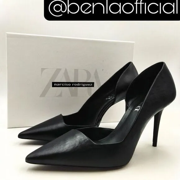 NEW ZARA LEATHER HEELED SHOES NARCISO RODRIGUEZ ZARA