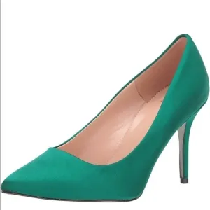 NIB - J. Crew - Elegant Green Satin Stiletto Heels