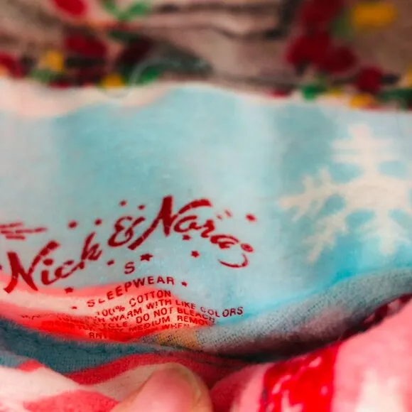 NICK &amp; NORA FLANNEL PAJAMAS ● AQUA FLAMINGO AIRSTREAM CAMPER ● S SMALL