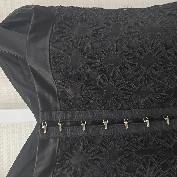 Nicole Miller Original Lace Cutout Black Cocktail Mini Dress