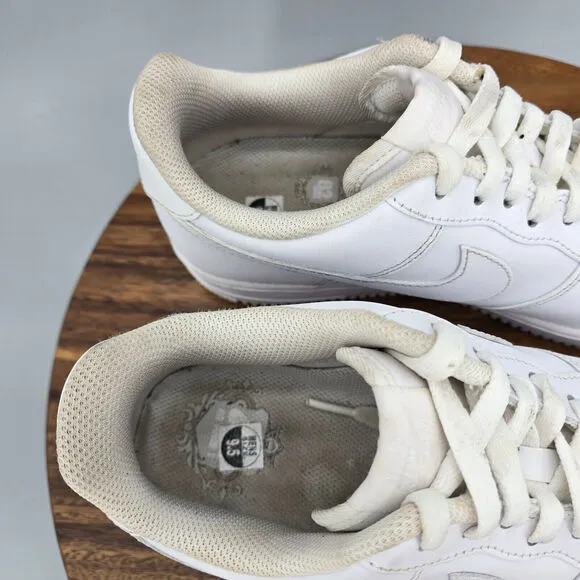 Nike Air Force 1 07 Shoes Men's 9.5 White Leather Athletic Lace Up Sneakers