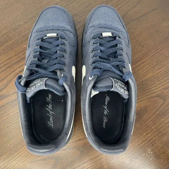 Nike Air Force 1 Shoes Men's Size 8 Blue Leather Low Max Air Sneakers 532252-410
