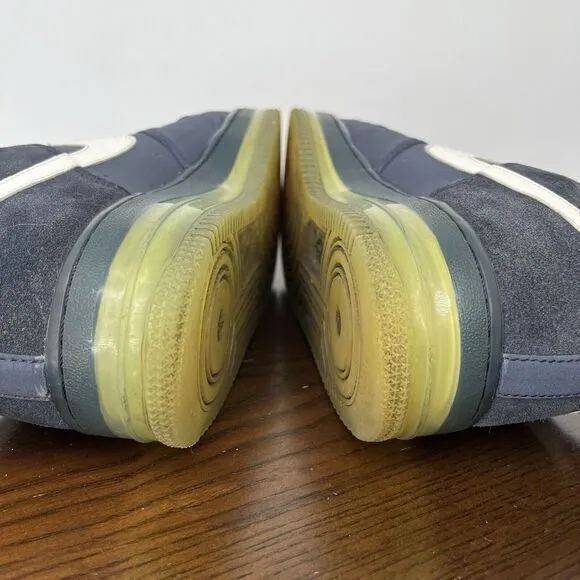 Nike Air Force 1 Shoes Men's Size 8 Blue Leather Low Max Air Sneakers 532252-410