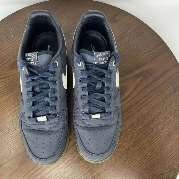Nike Air Force 1 Shoes Men's Size 8 Blue Leather Low Max Air Sneakers 532252-410