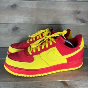 Nike Air Force one mens size 12.5 shoes red yellow low top comfort sneakers