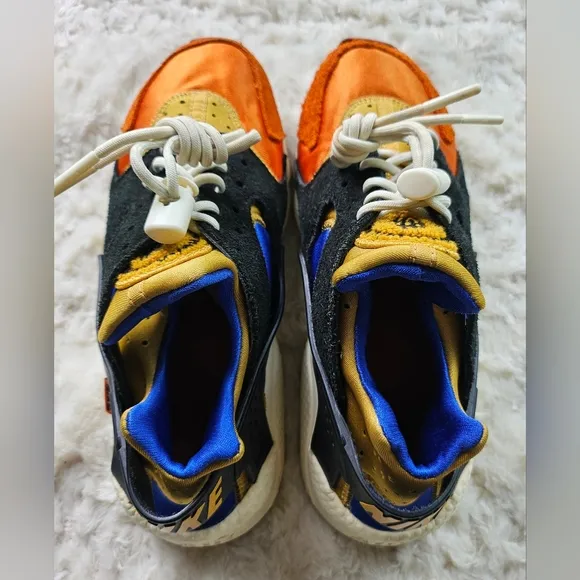 Nike Air Huarache Women's Running Shoe, ACG, Campfire Orange, Blue, Gold, Size 9