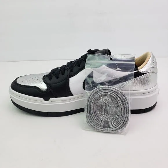 Nike Air Jordan 1 Elevate Low SE Metallic Silver Toe Womens Size 12 Black Shoes
