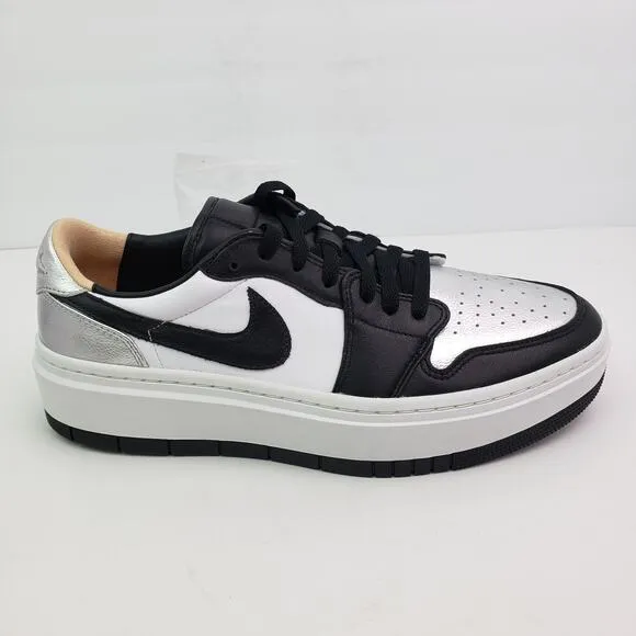 Nike Air Jordan 1 Elevate Low SE Metallic Silver Toe Womens Size 12 Black Shoes