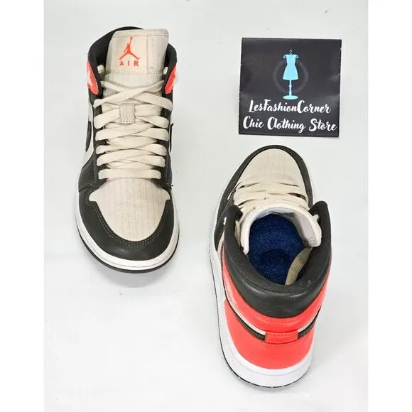 Nike Air Jordan 1 Mid SE Light Orewood Brown Sneakers Leather Size 6.5 Young 010