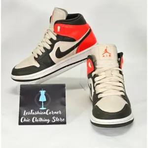 Nike Air Jordan 1 Mid SE Light Orewood Brown Sneakers Leather Size 6.5 Young 010