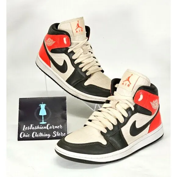 Nike Air Jordan 1 Mid SE Light Orewood Brown Sneakers Leather Size 6.5 Young 010