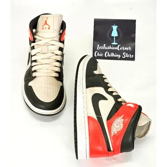 Nike Air Jordan 1 Mid SE Light Orewood Brown Sneakers Leather Size 6.5 Young 010