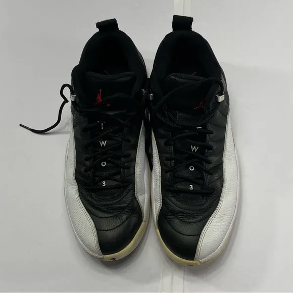 NIKE Air Jordan 12 Retro Low 308317– 004 Playoff Black White Red Men’s 11