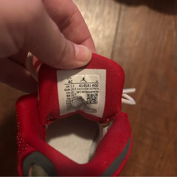 Nike Air Jordan 13 Retro TD Red Flint White  Toddler Kids Shoes 4C