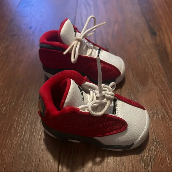 Nike Air Jordan 13 Retro TD Red Flint White  Toddler Kids Shoes 4C