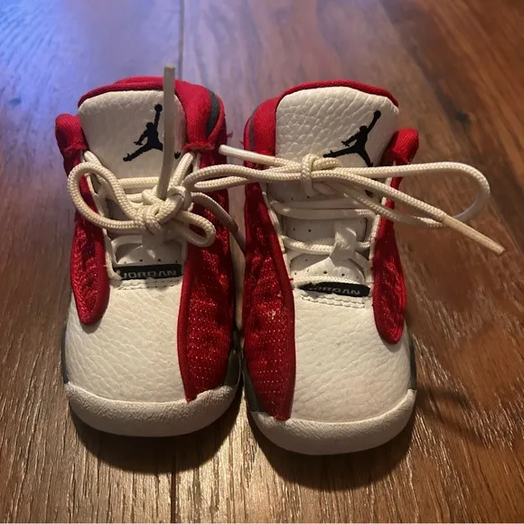 Nike Air Jordan 13 Retro TD Red Flint White  Toddler Kids Shoes 4C