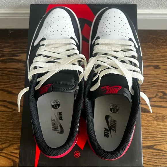 Nike Air Jordan Retro 1 ‘Black Toe’ Men’s Varsity Red Low Top Shoes w/ Box 9.5