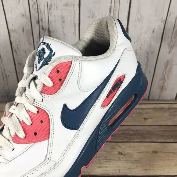 Nike Air Max 90 Supreme Shoes Womens Size 11 Athletic 314455-141 Leather White