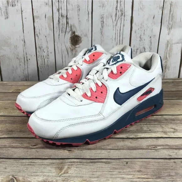 Nike Air Max 90 Supreme Shoes Womens Size 11 Athletic 314455-141 Leather White