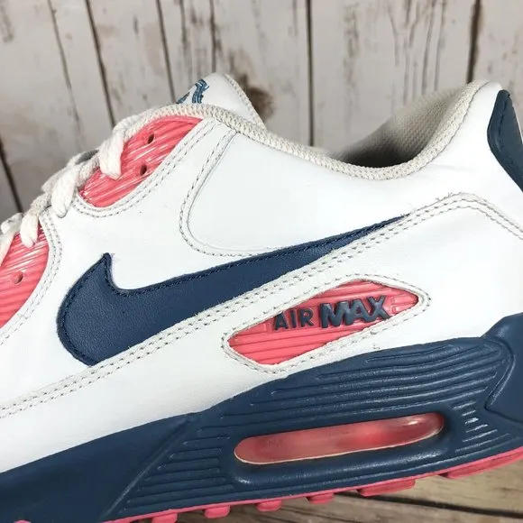 Nike Air Max 90 Supreme Shoes Womens Size 11 Athletic 314455-141 Leather White