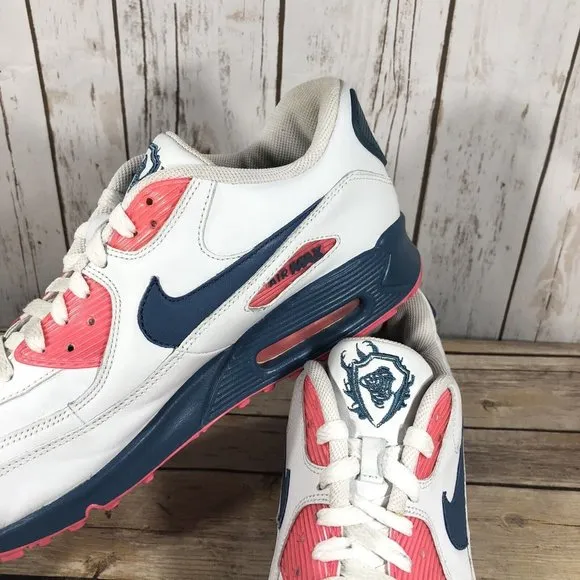 Nike Air Max 90 Supreme Shoes Womens Size 11 Athletic 314455-141 Leather White