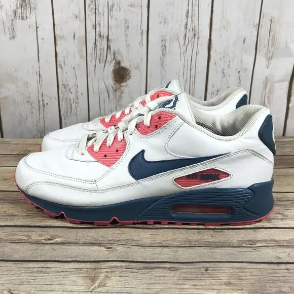 Nike Air Max 90 Supreme Shoes Womens Size 11 Athletic 314455-141 Leather White